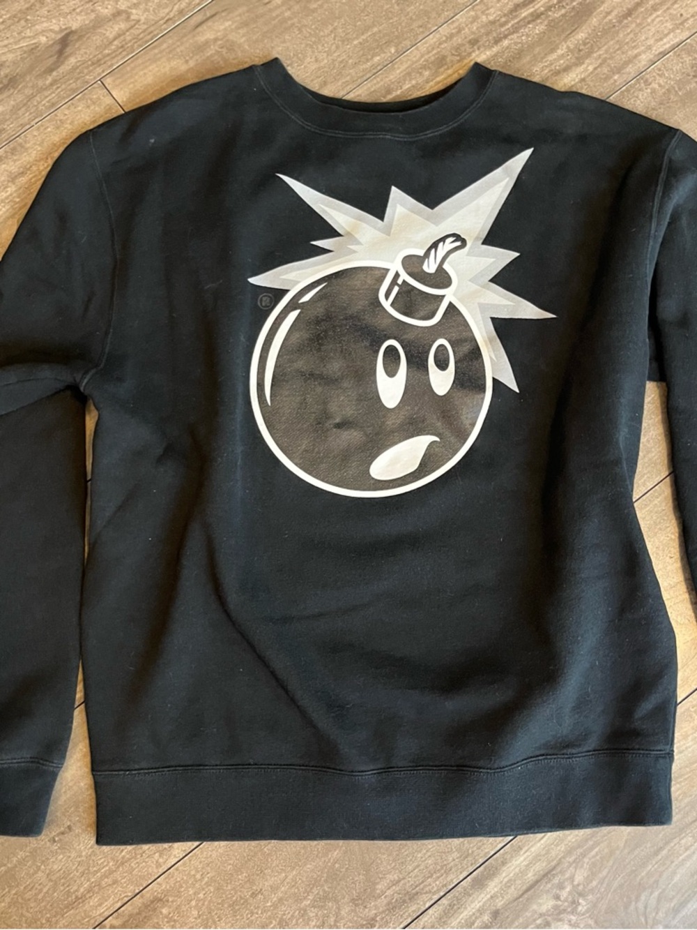 The Hundreds Black Crewneck with White Bomb Graphic